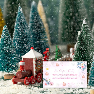 Rosa Winter-Schneeflocken-Blumen-Bücher-Baby-Party Begleitkarte