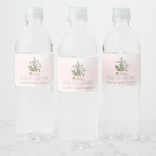 Rosa Winter Weihnachtsbaum Wasser Flasche Etikett
