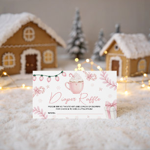 Rosa Winter-Windelraffel-Ticket Begleitkarte