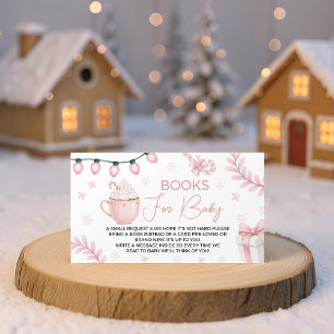 Rosa Winterbücher für Baby-Karte Begleitkarte