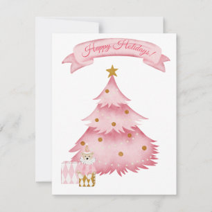 Rosa Winterferien Kinder Feiertagskarte