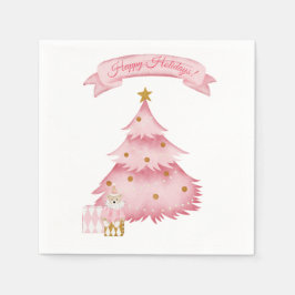 Rosa Winterferien Kinder Urlaub Serviette