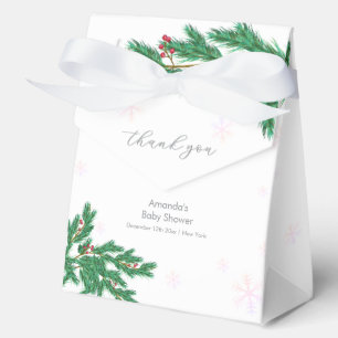 Rosa Winterkleider-Linien-Ornamente Baby Shower Geschenkschachtel
