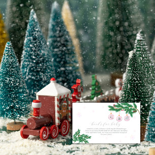 Rosa Winterkleidung Ornamente Bücher Baby Shower  Begleitkarte