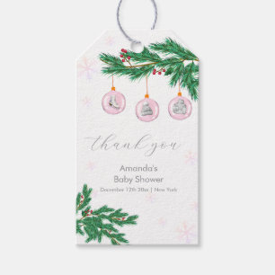 Rosa Winterkleidung Wäscheleine Ornamente Baby Sho Geschenkanhänger