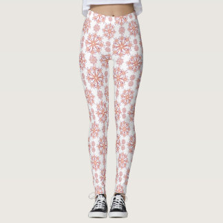 Rosa Winterschneeflocken Leggings