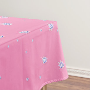 Rosa Winterschneeflocken Tischdecke