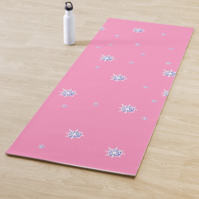 Rosa Winterschneeflocken Yogamatte (Beispiel)