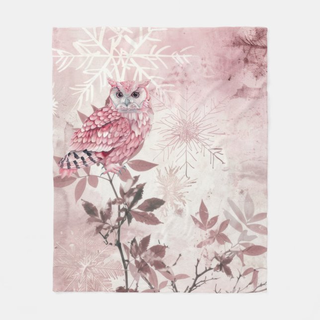 Rosa Winterwald moderne Baby Fleecedecke (Vorderseite)