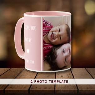 Rosa Wir Liebe Sie Nanny 2 Foto Collage Oma Tasse