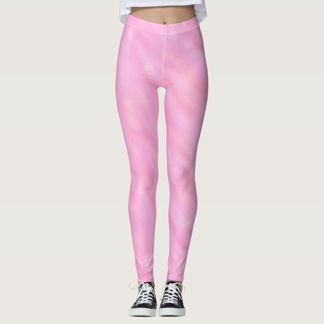 Rosa Wirbel Aquarell Leggings (Vorderseite)