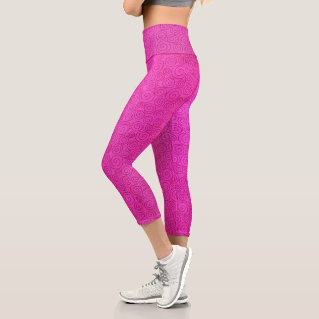 Rosa Wirbel Capri Leggings (Links)