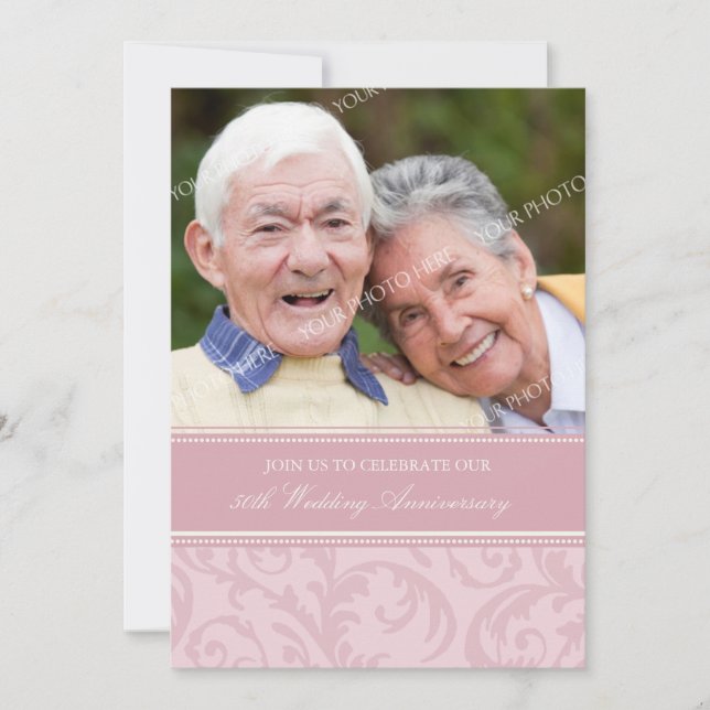 Rosa Wirbel Foto 50 Jahre Einladung (Vorderseite)