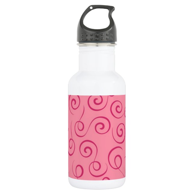 Rosa Wirbel Trinkflasche (Vorderseite)