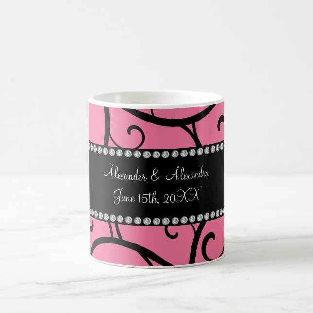 rosa Wirbels-Gastgeschenke Hochzeit Kaffeetasse (Mittel)