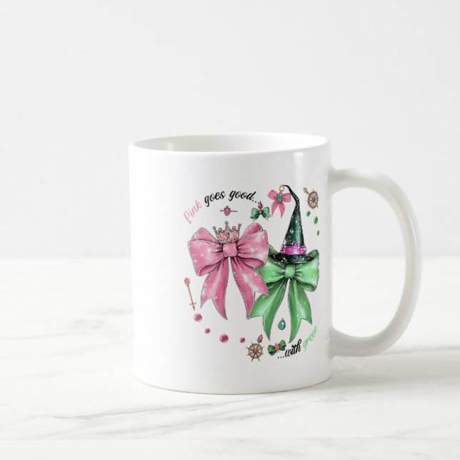 Rosa wird gut mit grünem Funny Halloween Wo Kaffeetasse (Rechts)