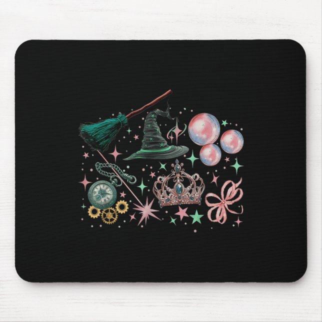 Rosa wird gut mit grünem Funny Halloween Wo Mousepad (Vorne)