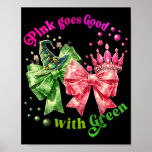 Rosa wird gut mit grünem Funny Halloween Wo Poster