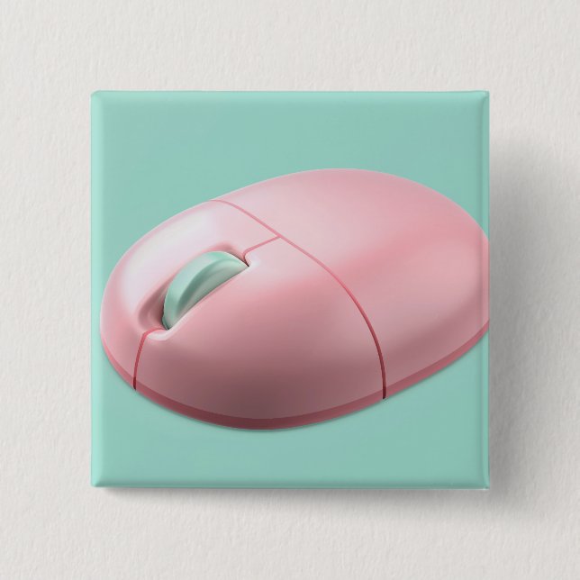 Rosa Wireless-Computer-Maus Button (Vorderseite)