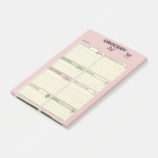 Rosa wöchentliche Einkaufsliste - Post-it Klebezettel
