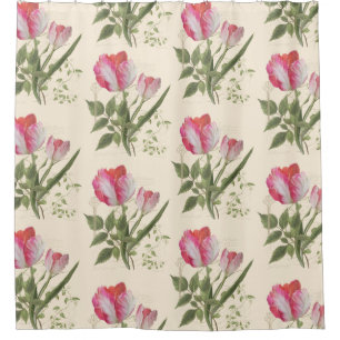 Rosa Wohngestaltung-Vintage botanische Duschvorhang