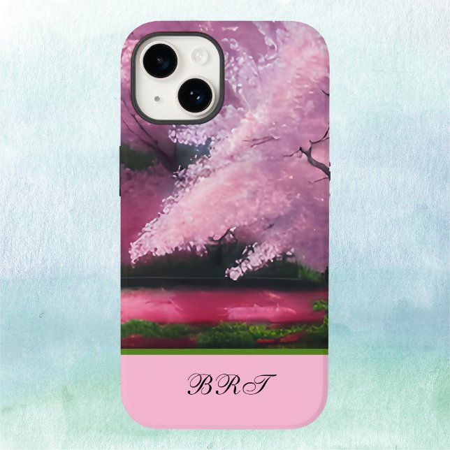 Rosa Wolke von Sakura Kirschblüten mit Initialen Case-Mate iPhone Hülle (Von Creator hochgeladen)