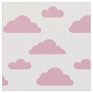 Rosa Wolken auf weißem Stoff von Nicole Janes