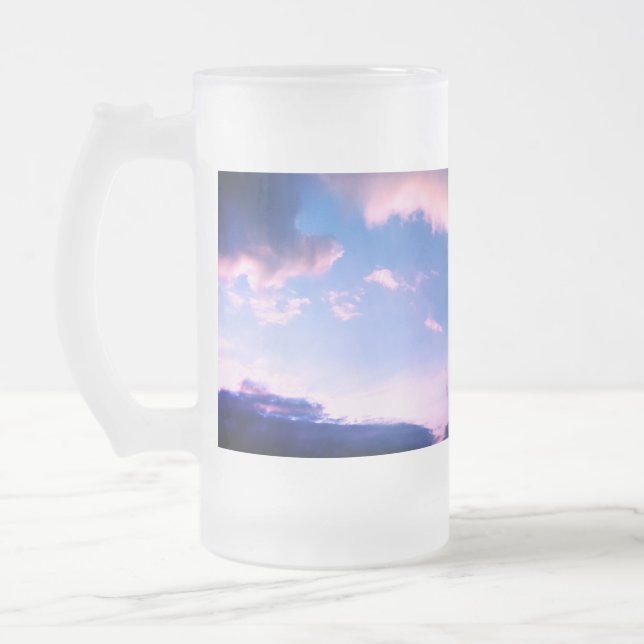 Rosa Wolken Mattglas Bierglas (Links)