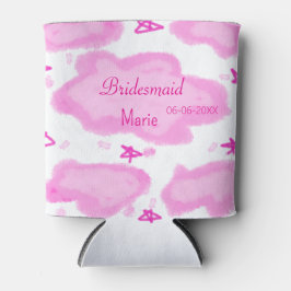 Rosa Wolken pastellfarbene Sterne Bräunungsmädchen Dosenkühler