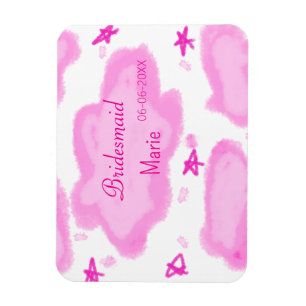 Rosa Wolken pastellfarbene Sterne Bräunungsmädchen Magnet