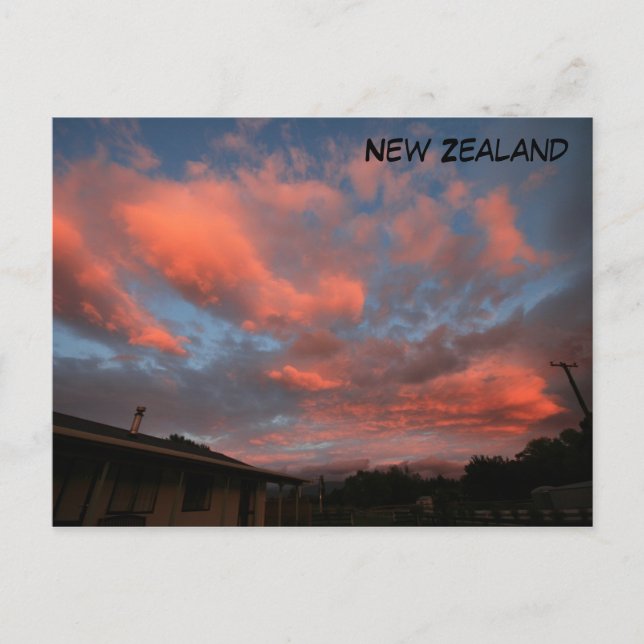 Rosa Wolken Postkarte (Vorderseite)