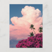 Rosa Wolken und blühende Kunst der Fotografie Bush