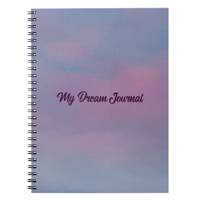 Rosa Wolken und Stars Dream Journal Notizblock (Vorderseite)