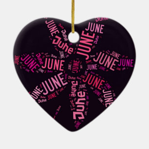 Rosa Word Cloud Juni Blume Text Keramik Ornament
