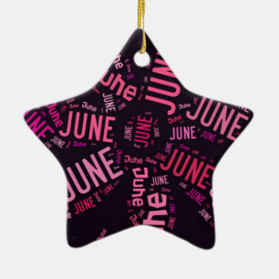 Rosa Word Cloud Juni Blume Text Keramik Ornament