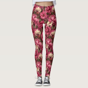 Rosa Workout-Kleidung Gardenias Akzent Damen Leggings