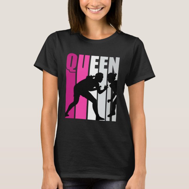 Rosa Wrestling Queen Wrestler praktiziert Tochter T-Shirt (Vorderseite)