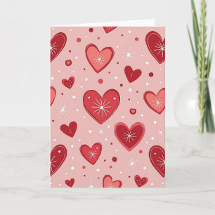 Rosa wunderliche Valentinstag-Liebeskarte Karte