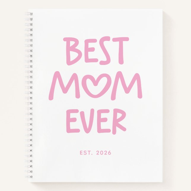 Rosa wunderliches Herz Beste Mutter überhaupt Notizbuch (Vorderseite)