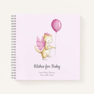 Rosa Wünsche für Baby Dragon Baby Shooter Gästebuc Notizbuch