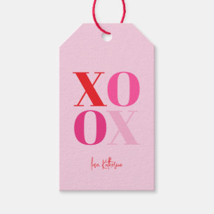 Rosa XO OX Valentinstag Geschenkanhänger