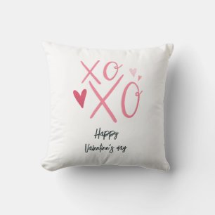 Rosa "XOXO"Herzen Frohen Valentinstag Kissen
