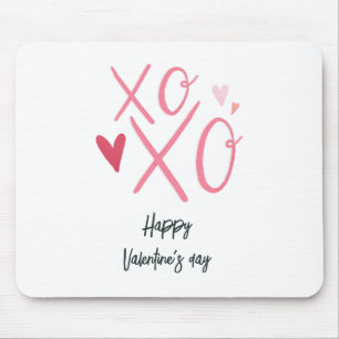 Rosa "XOXO"Herzen Frohen Valentinstag Mousepad