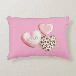 Rosa XOXO Leopard Druckerhitze Dekokissen