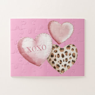 Rosa XOXO Leopard Druckerhitze Puzzle
