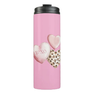 Rosa XOXO Leopard Druckerhitze Thermosbecher