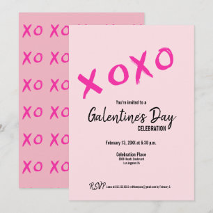 Rosa XOXO Süße Galentine's Day-Party Einladung