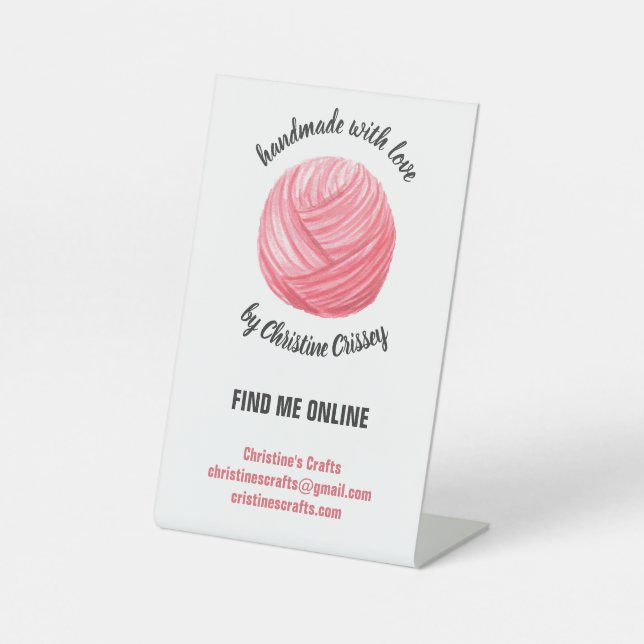 Rosa Yarn Craft Crochet | Handgefertigt Sockelschild (Vorderseite)