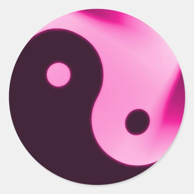 Rosa Yin Yang Aufkleber (Vorderseite)