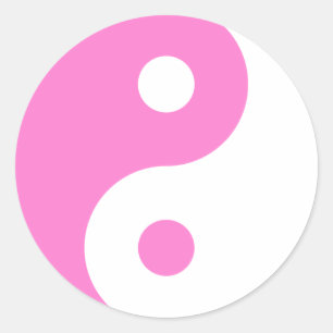 Rosa Yin Yang Symbol Runder Aufkleber